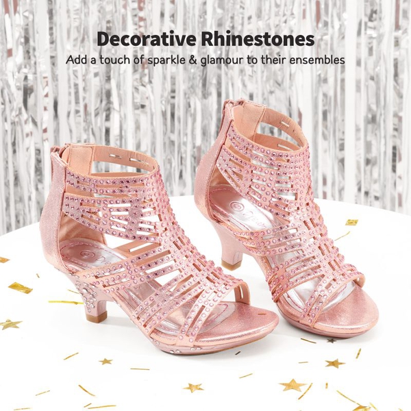 Girls Rhinestones Sandals - PINK - 3